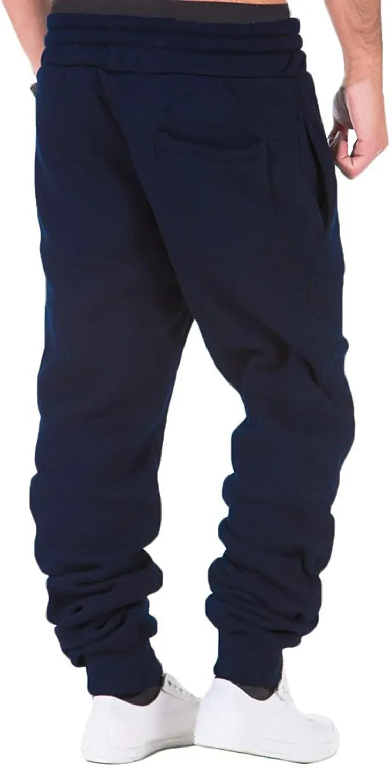 Mens Sweatpants Athletic Cargo Pants for Men Relaxed Fit Multiple Pockets Outdoor Straight Trouser Baggy Big and Tall