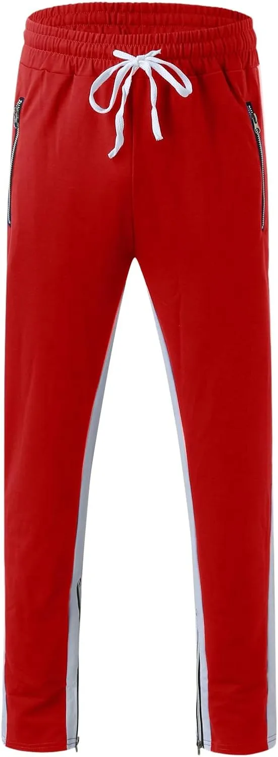 Mens Workout Cargo Sweatpants Casual Pants Drawstring Sweat Jogging Cargo with Pockets Joggers Long Sports Active for