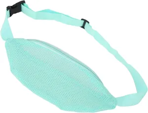 Mesh Fanny Pack, mesh beach bag, seashell bag, Lightweight Nylon with Adjustable Waist Belt Beach Fanny Pack for Sports and Leisure, Hiking, Travel(Light Blue)