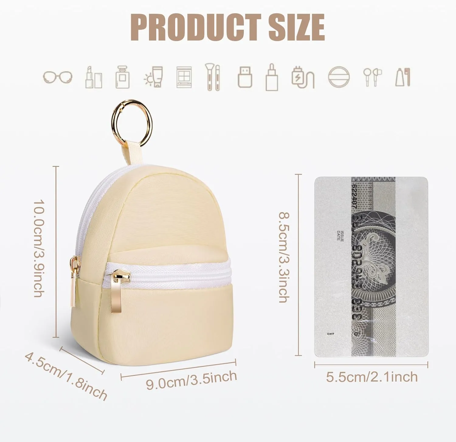 Mini Backpack Keychain, Cute Cosmetic Bag for Purse, Small Coin Pouch Lipstick Bag for Girls Women Daily Use (Pink)