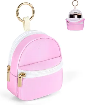 Mini Backpack Keychain, Cute Cosmetic Bag for Purse, Small Coin Pouch Lipstick Bag for Girls Women Daily Use (Pink)