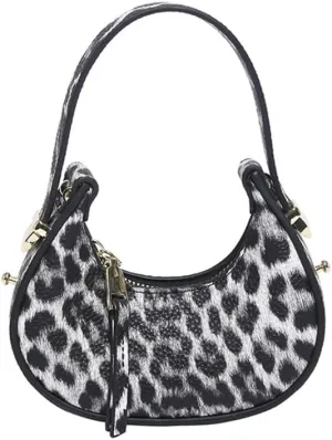 Mini Leopard Print Crescent Clutch Purse for Women Small Cheetah Print Tote Bag Hobo Handbag and Purse Daily Use