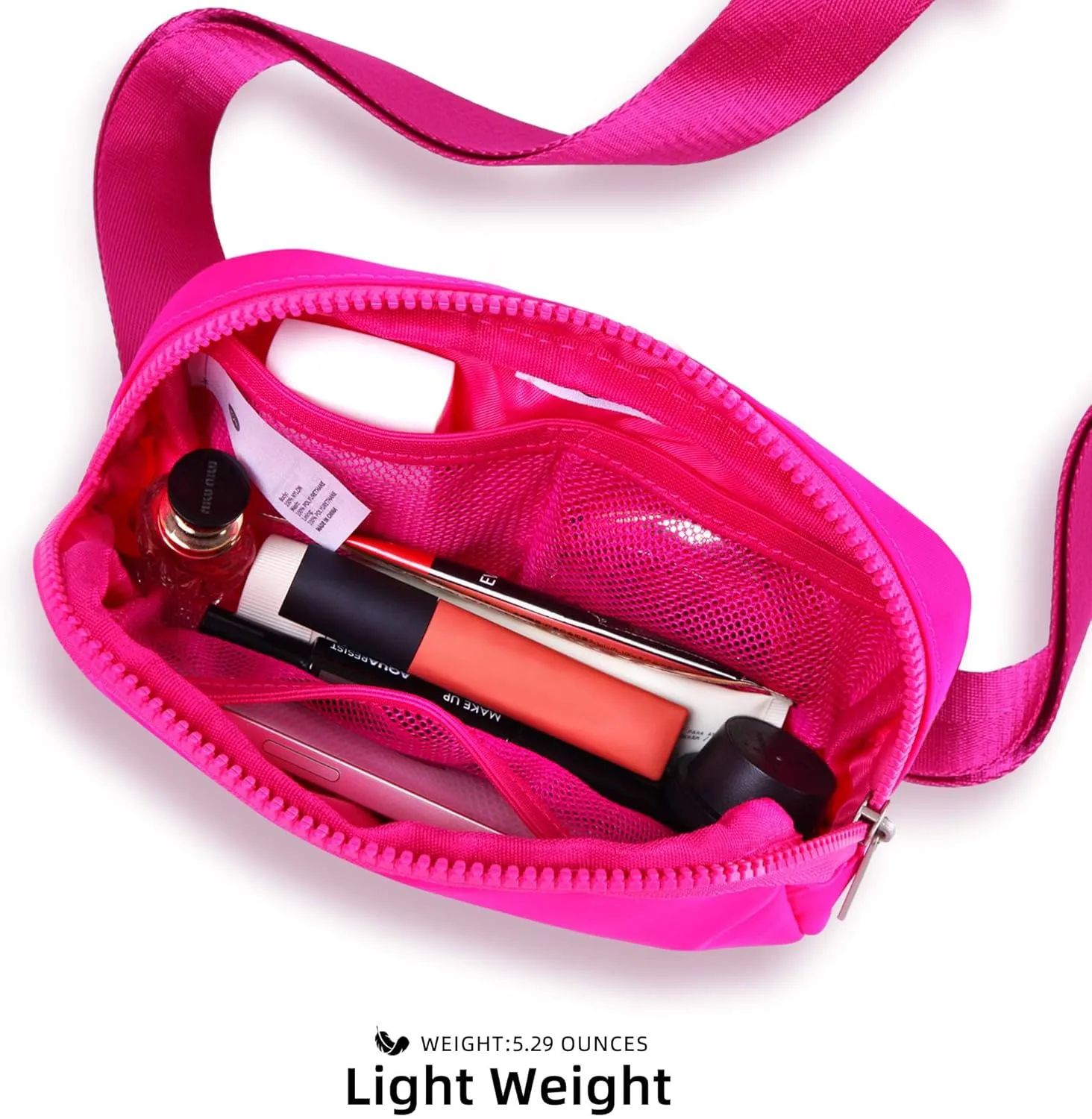 Naiivi Fanny Pack For Teen Girls Belt Bag For Kids With Initial Letter K Crossbody Bag Fashionable Waist Bag Waterproof Nylon Hot Pink