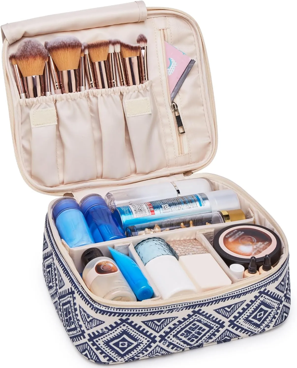 Narwey Travel Makeup Bag Large Cosmetic Bag Makeup Case Organizer for Women