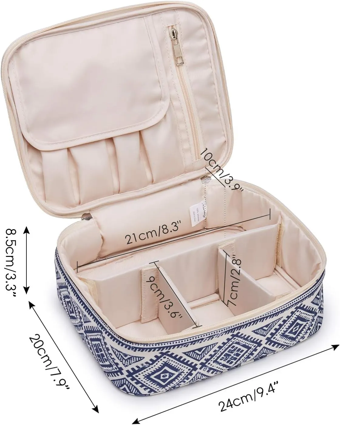 Narwey Travel Makeup Bag Large Cosmetic Bag Makeup Case Organizer for Women