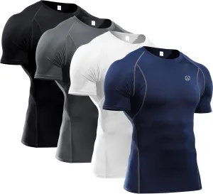 NELEUS Men's 3 Pack Athletic Compression Base Layer Workout Shirt