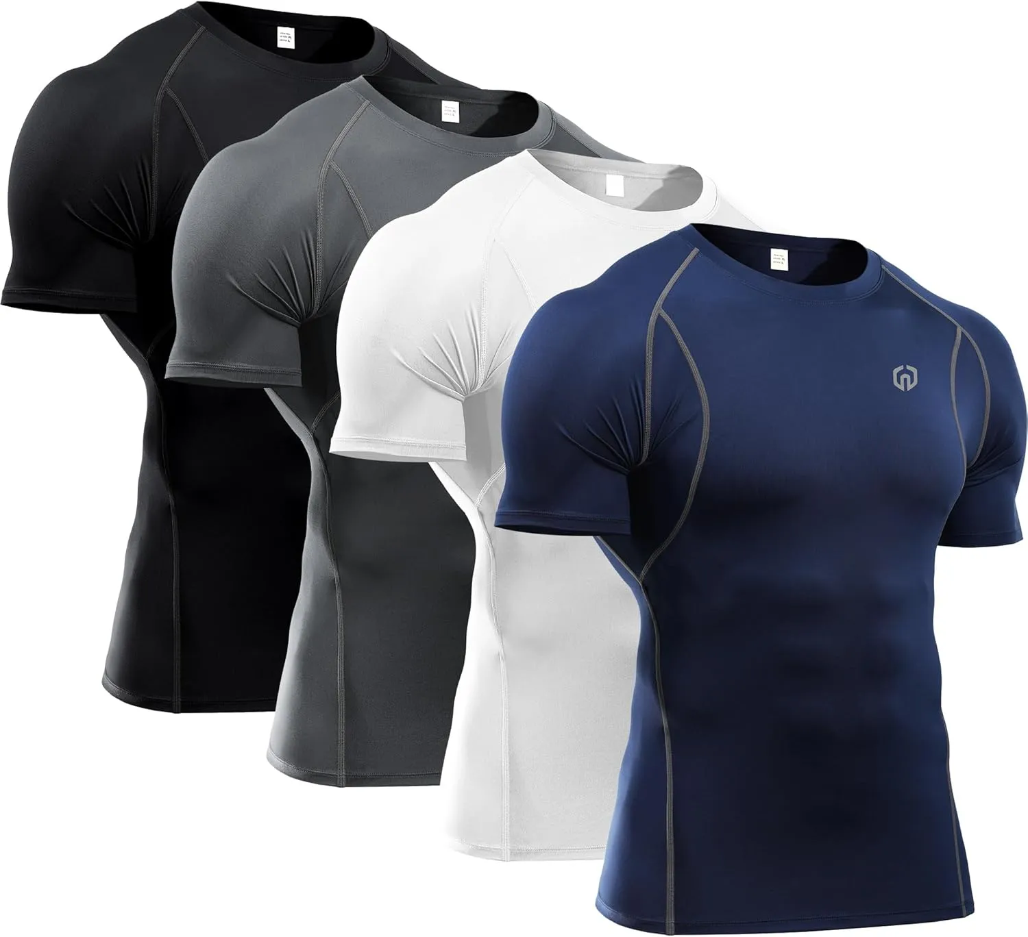 NELEUS Men's 3 Pack Athletic Compression Base Layer Workout Shirt