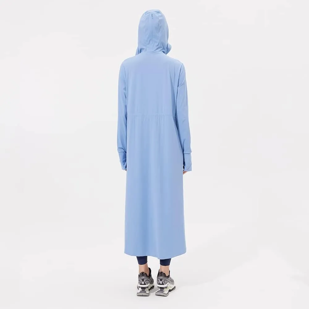 OHRAIN Long Sleeve Sun Skin Coat for Women UPF 50  UV Protection Long Hoodide Full Zip Cooling Trench Outdoor Hiking SLC3M384