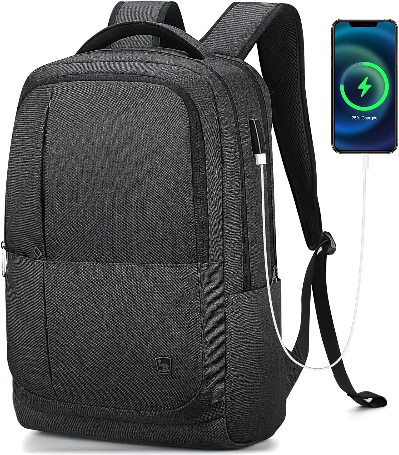 OIWAS Laptop Backpack 17 Inch For Men Business Backpack - Women Travel Daypack - Lightweight Large Backpack (Black)