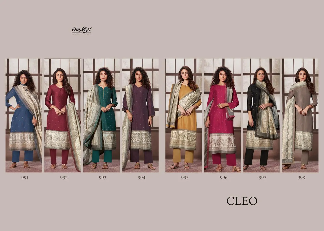 Omtex Presents Cleo Chanderi Silk Designer Salwar Suits