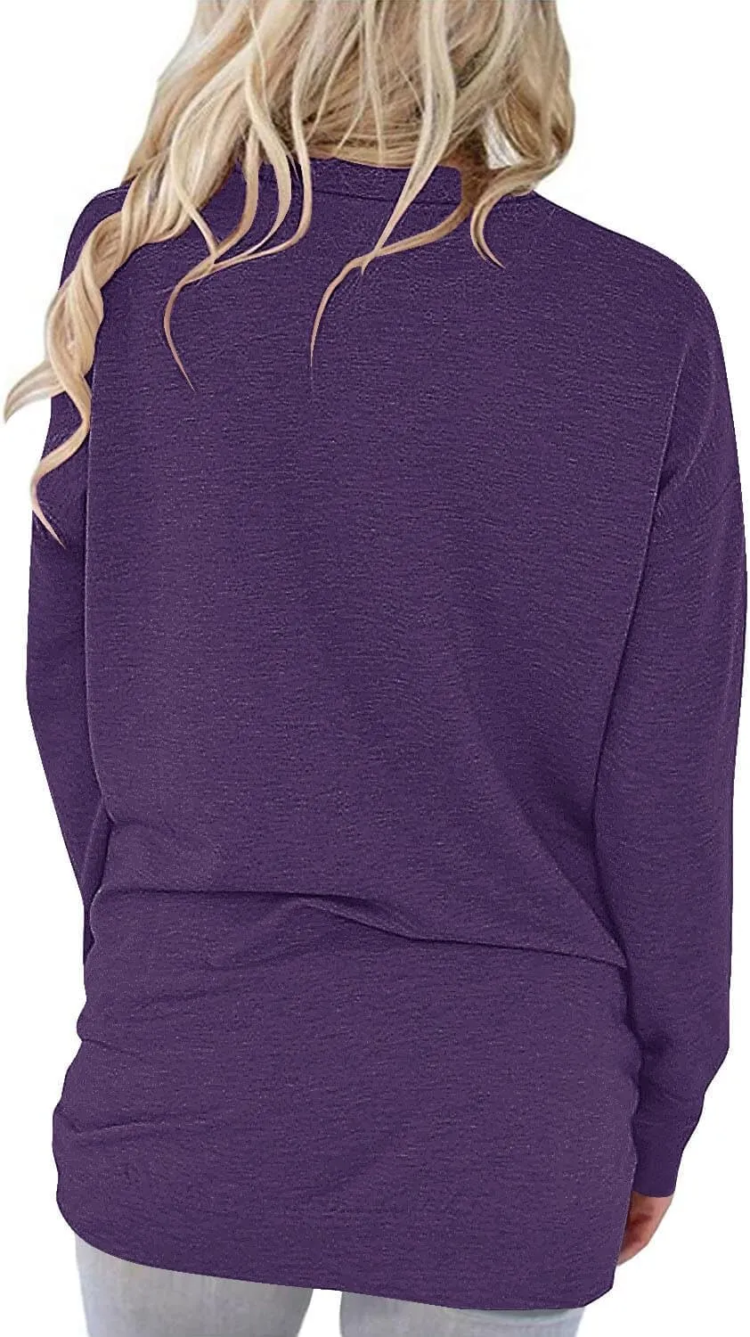 ONLYSHE Womens Crewneck Sweatshirt Casual Loose Fitting Tops Long Sleeve T Shirt