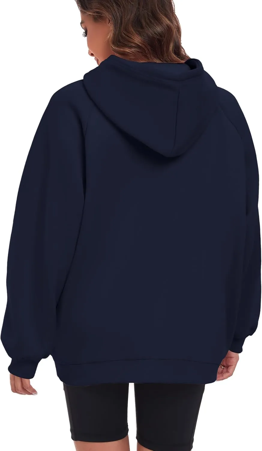 Oversize Hoodies Women Fleece Crewneck Sweatshirt Casual Long Sleeve Pullover Tops with Pockets