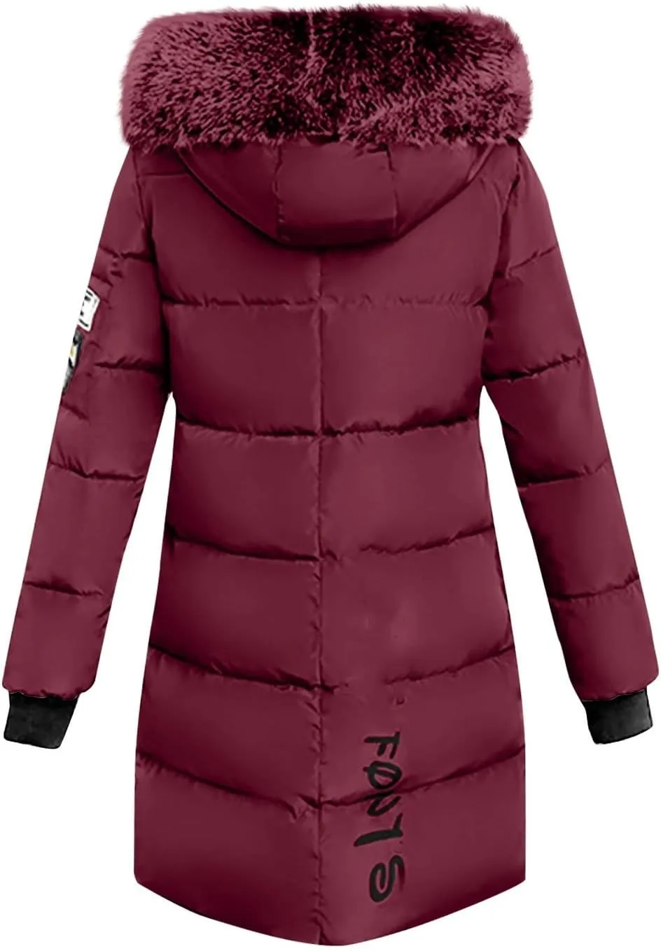 Oversized Faux Fur Hood Jackets for Women 2024 Winter Warm Parka Coats Long Quilted Jacket Thick Jacket Outerwear