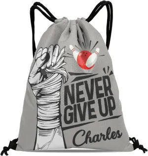 Personalized Drawstring Backpack Custom Name Bowling Ball Hit Multifunctional Bag for Adult Daily Use Festival Gifts