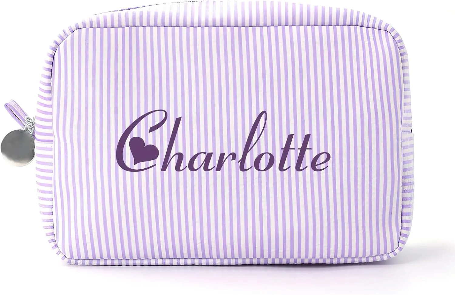 Personalized Makeup Bag Custom Embroidery Premium Travel Toiletry Bag for Women Durable Cosmetic Pouch for Daily Use, Gym, Travel (Purple)