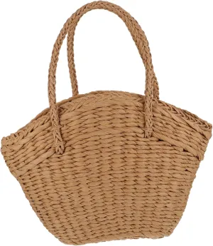Portable Straw Bag Woven Shoulder Pouch Large Capacity Shopping Tote for Daily Use Parties Leisure Walks