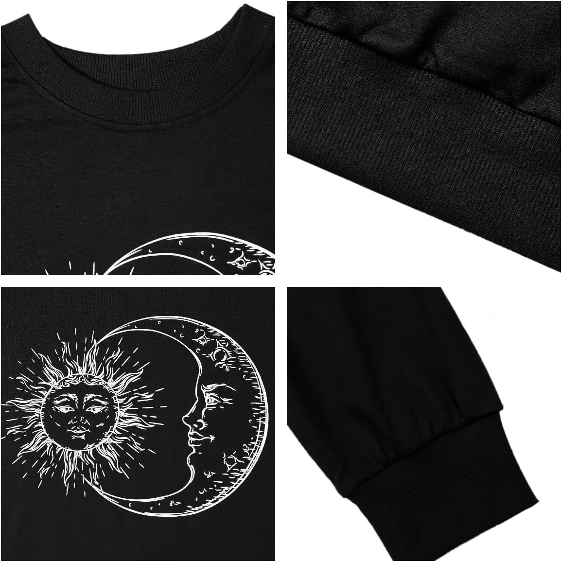 Remidoo Women's Oversized Sun and Moon Graphic Sweatshirts Long Sleeve Pullover Tops