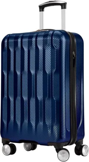 Ricardo Beverly Hills Lombard Hardside Carry-On Luggage  Expandable Travel Bag with 8-Spinner Dual Wheels & Telescoping Handle. 21-inch, Royal Blue