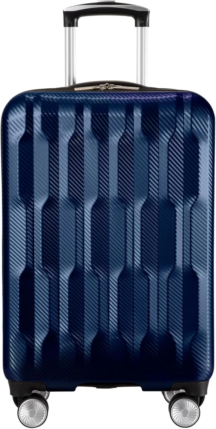 Ricardo Beverly Hills Lombard Hardside Carry-On Luggage  Expandable Travel Bag with 8-Spinner Dual Wheels & Telescoping Handle. 21-inch, Royal Blue