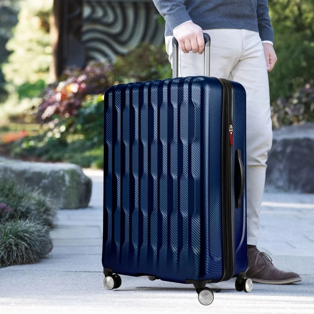 Ricardo Beverly Hills Lombard Hardside Carry-On Luggage  Expandable Travel Bag with 8-Spinner Dual Wheels & Telescoping Handle. 21-inch, Royal Blue
