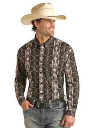 Rock & Roll Black Aztec Knit Button Up Shirt