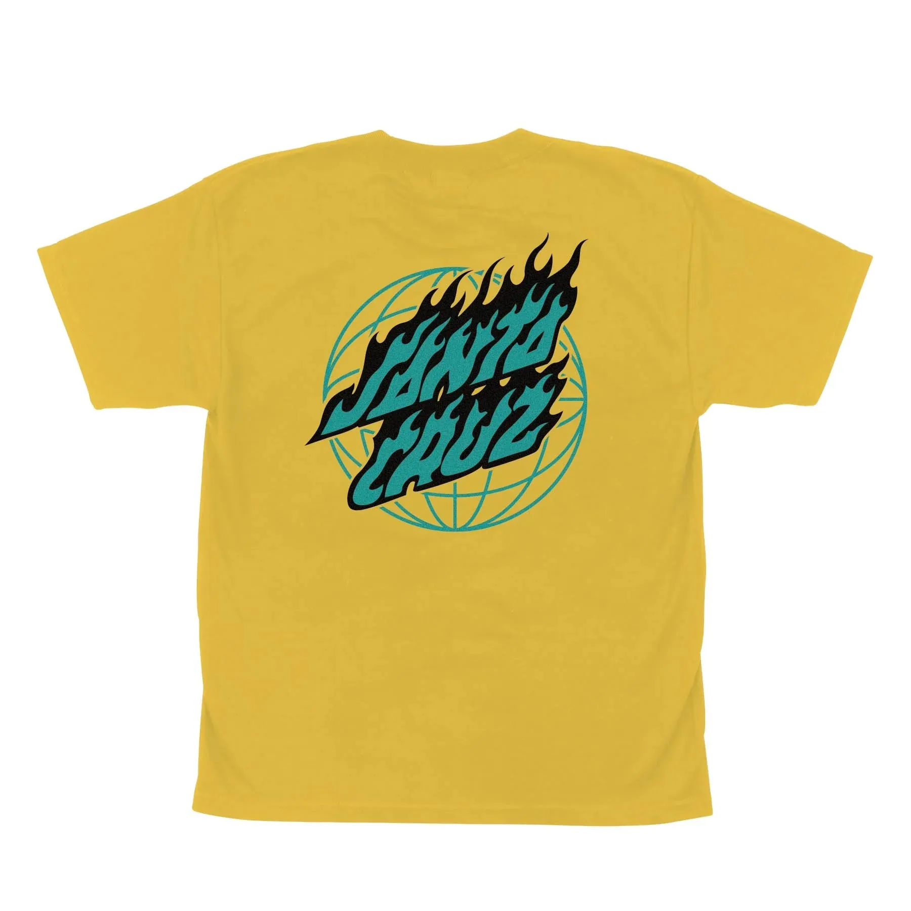 Santa Cruz Youth Global Flame Dot Tee - Gold