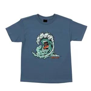 Santa Cruz Youth Screaming Wave Tee - Indigo