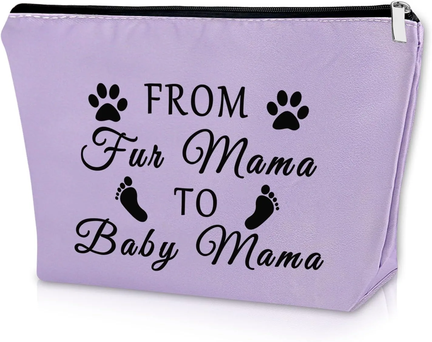 Sazuwu Purple Makeup Bag - Travel & Daily Use Cosmetic Case - Women's New Mom Gifts, Baby Shower, Pregnancy Announcement, Mother's Day, Purple