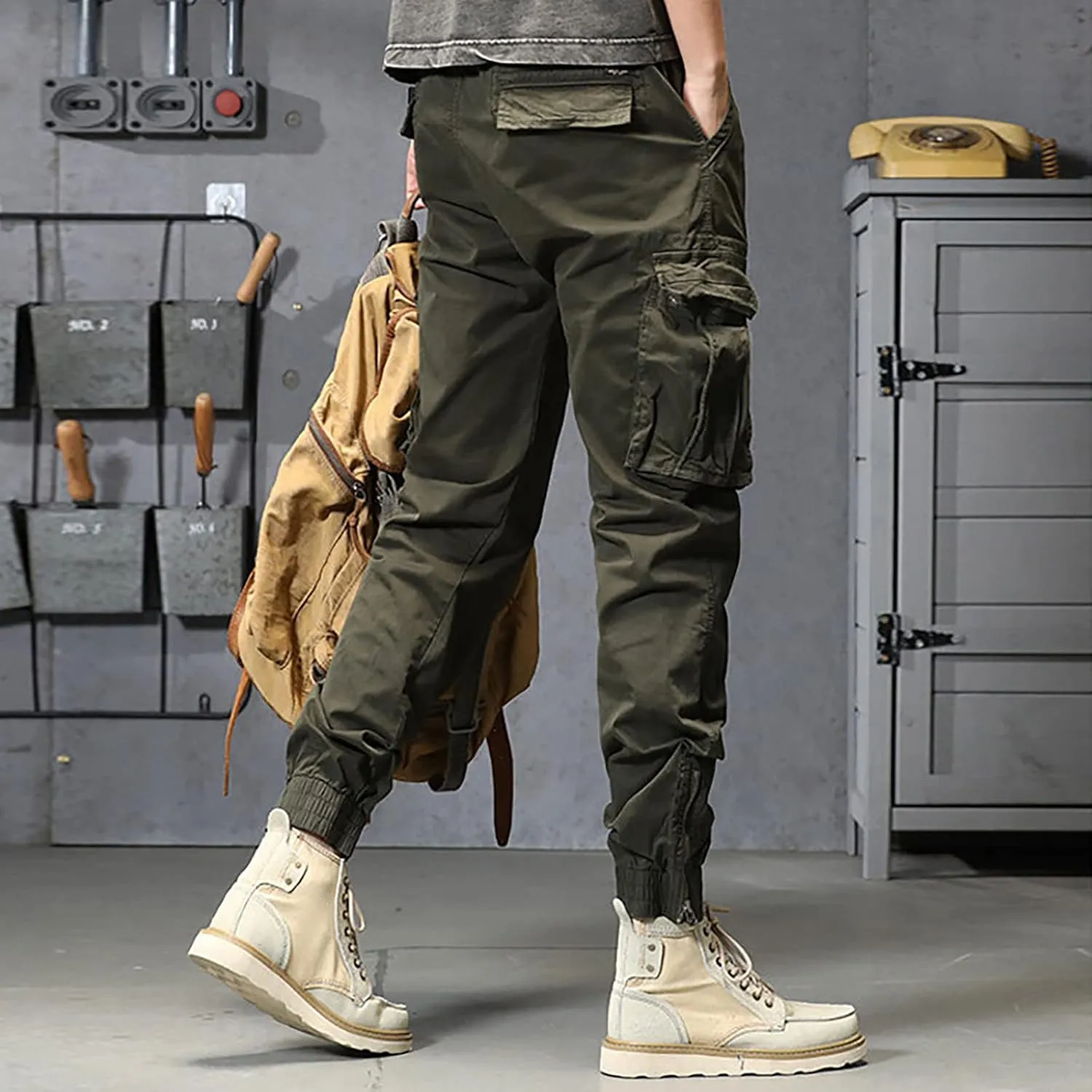 sdbrld Cargo Pants For Men Mens Ripstop Tactical Pants Casual Lightweight Outdoor Hiking Water Resistant Pants with Pockets