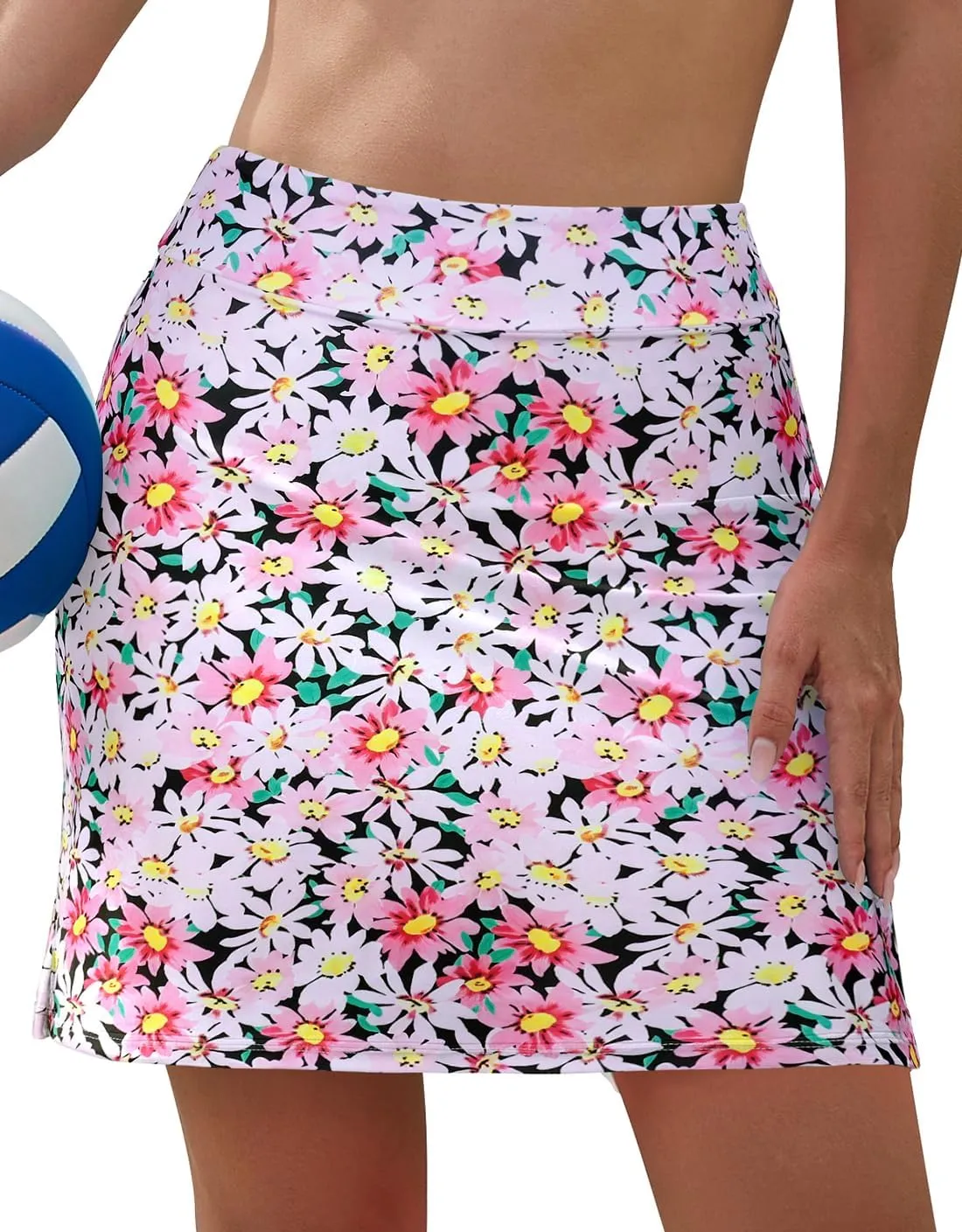 SHEKINI Women High Waist Swim Skirt Modest Bathing Suit Skirt Tummy Control Swim Bottom