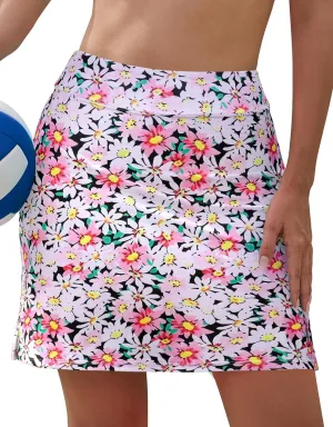 SHEKINI Women High Waist Swim Skirt Modest Bathing Suit Skirt Tummy Control Swim Bottom