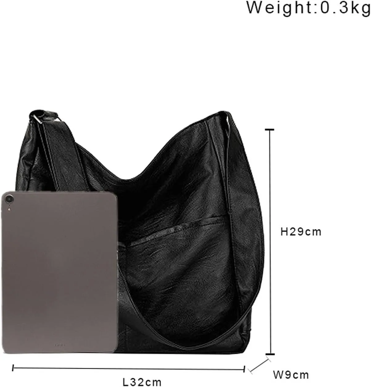 Shoulder Bag Large PU Leather Women Casual Hobo Shoulder Bag Stylish Vegan Leather Crossbody Handbag for Daily Use(Blue)