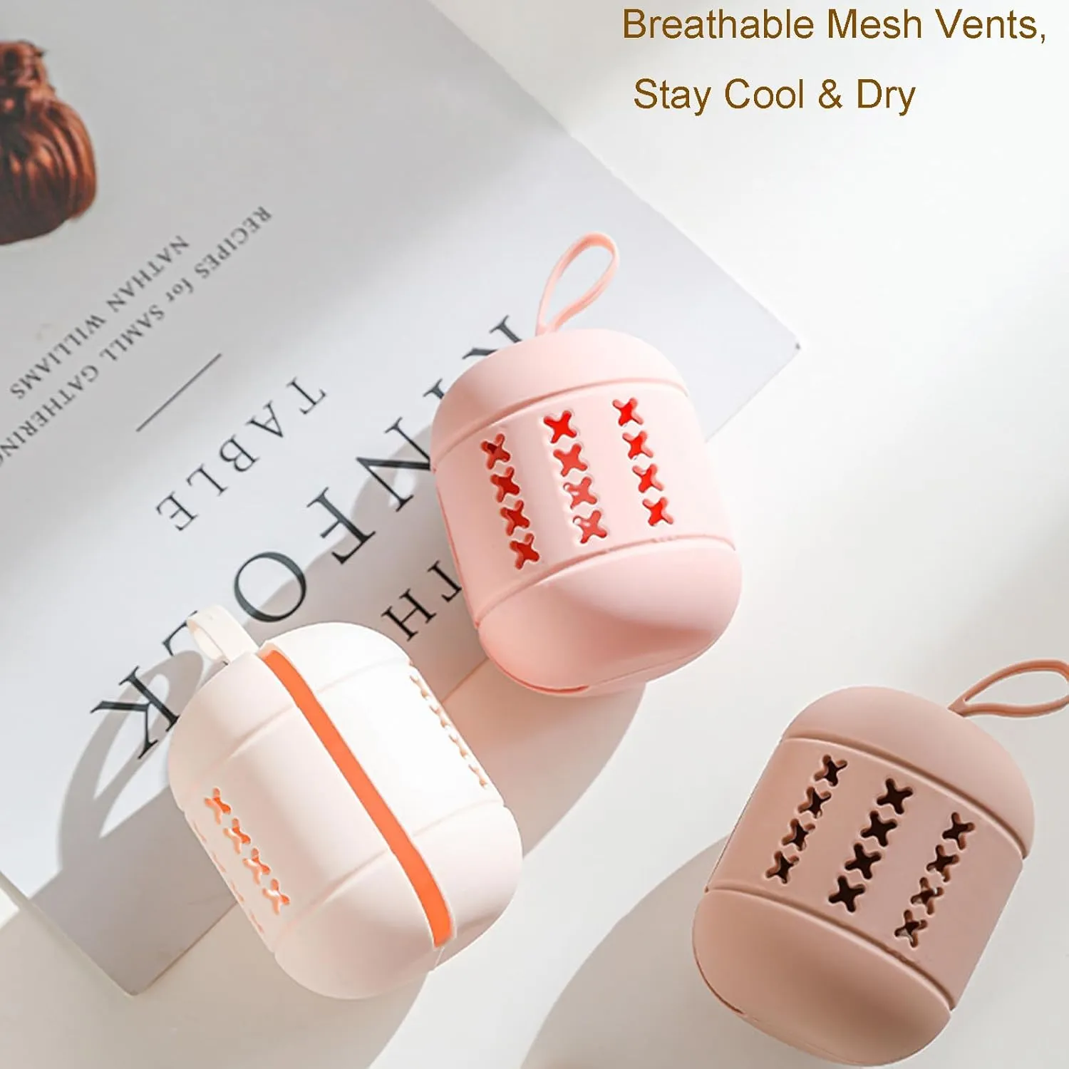 Silicone Makeup Sponge Holder,Washable Reusable Makeup Sponge Storage Case,Make up Blender Case for Travel,BusinessDark Brown