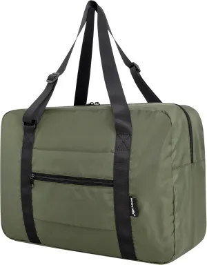 Small Duffle Bag for Men Women, Mini Gym Bag Foldable Travel Tote Carry On Luggage with Trolley Sleeve, Army Green