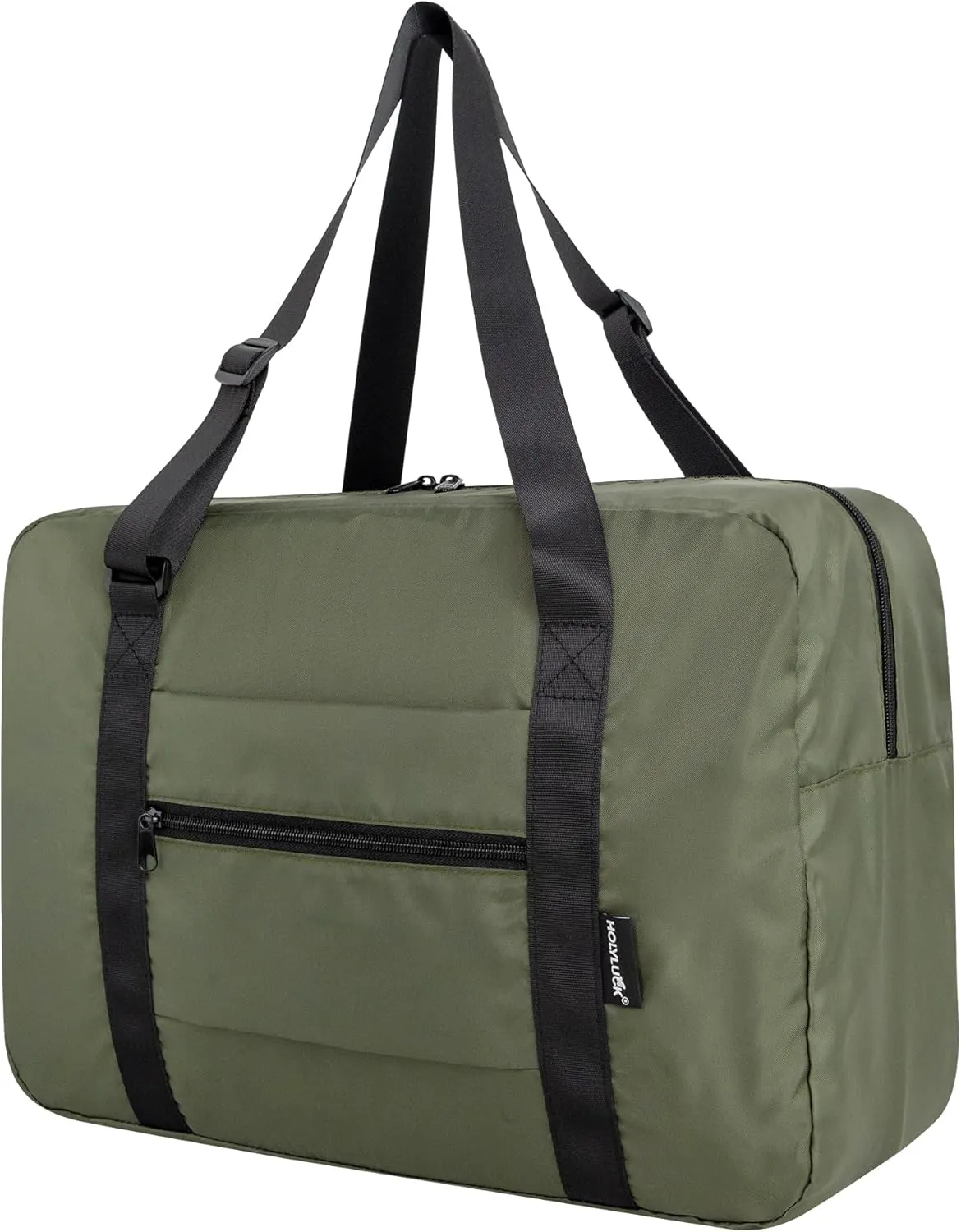 Small Duffle Bag for Men Women, Mini Gym Bag Foldable Travel Tote Carry On Luggage with Trolley Sleeve, Army Green