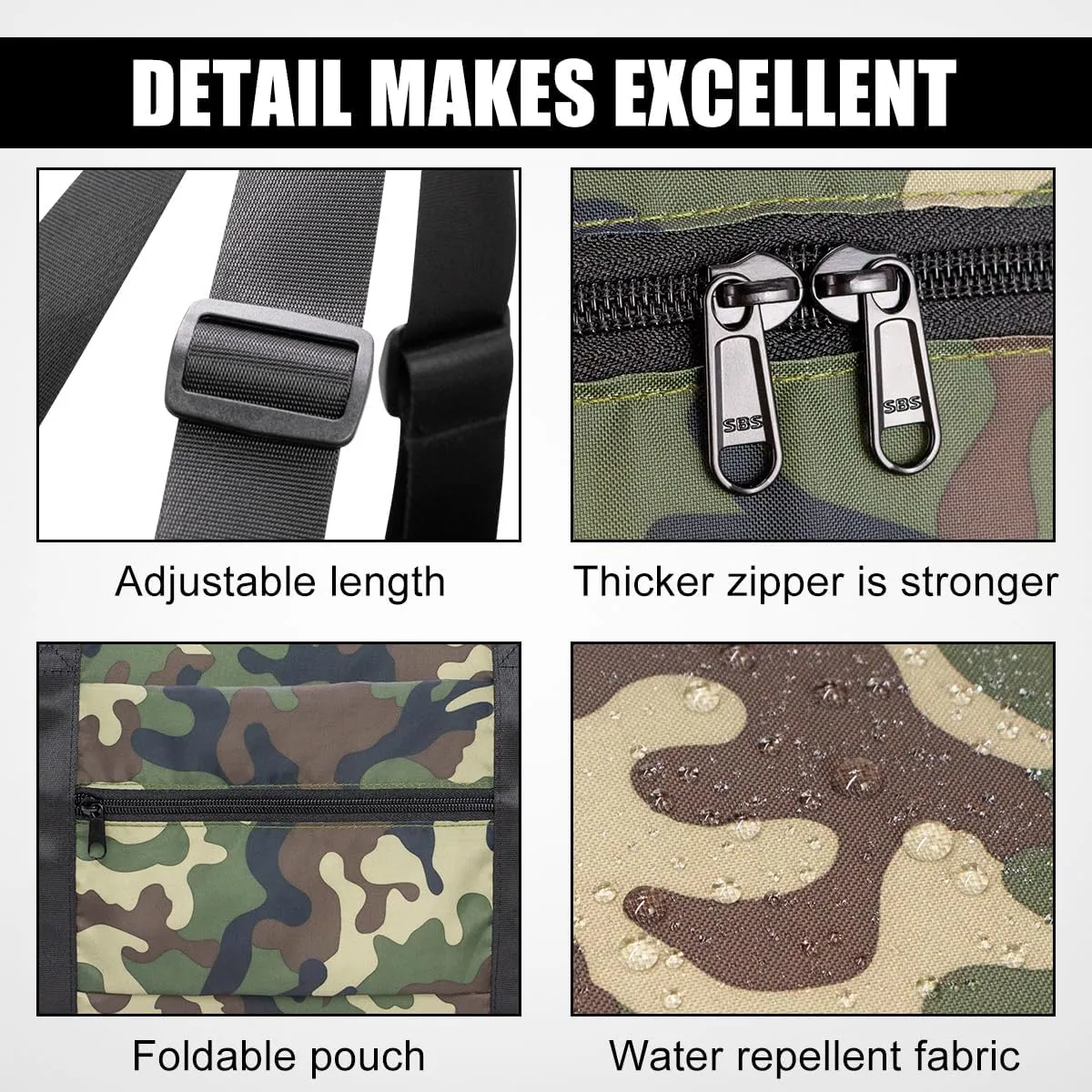 Small Duffle Bag for Men Women, Mini Gym Bag Foldable Travel Tote Carry On Luggage with Trolley Sleeve, Green Camo