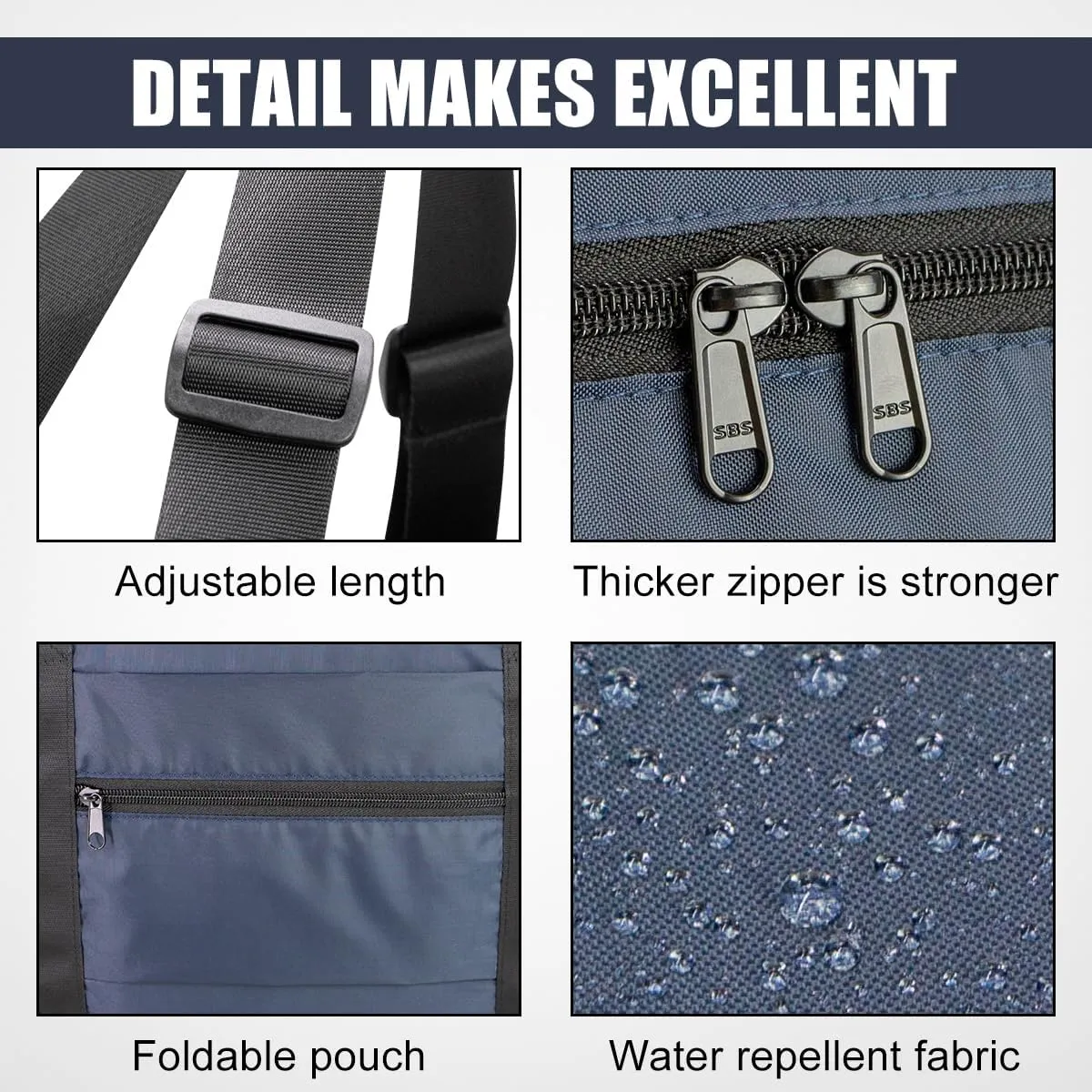 Small Duffle Bag for Men Women, Mini Gym Bag Foldable Travel Tote Carry On Luggage with Trolley Sleeve, Navy Blue