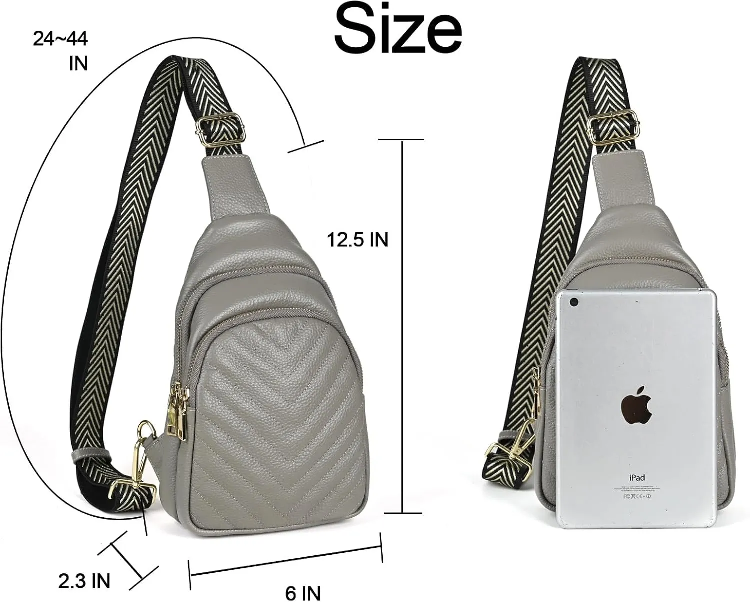 Small Sling Bag for Women Genuine Leather Fanny Packs Crossbody Bags Trendy Chest Purses Waist Bag for Travel & Daily Use