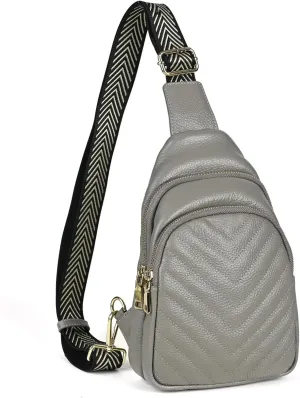 Small Sling Bag for Women Genuine Leather Fanny Packs Crossbody Bags Trendy Chest Purses Waist Bag for Travel & Daily Use