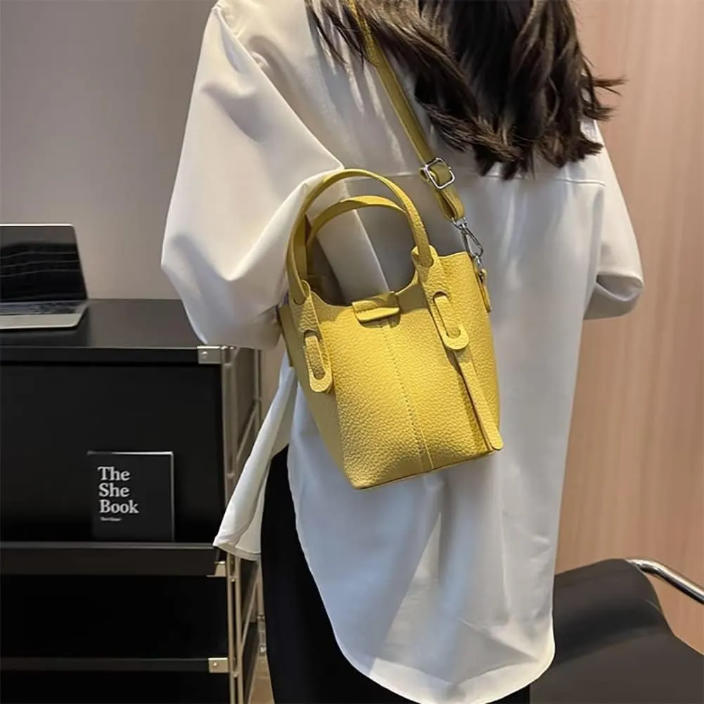 Small Tote Purse for Women Girls Designer Shoulder Bag Leather Crossbody Purse Top Handle Bag Bucket Bag for Daily Use