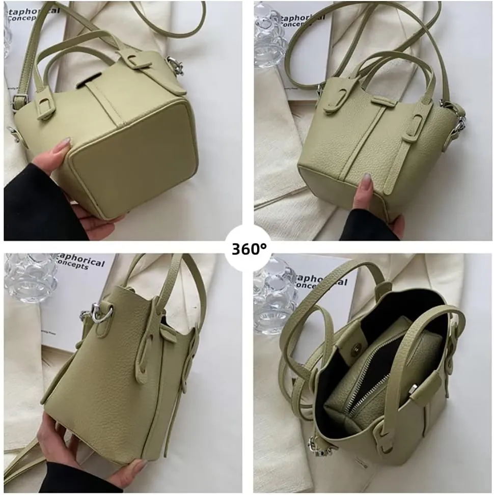 Small Tote Purse for Women Girls Designer Shoulder Bag Leather Crossbody Purse Top Handle Bag Bucket Bag for Daily Use
