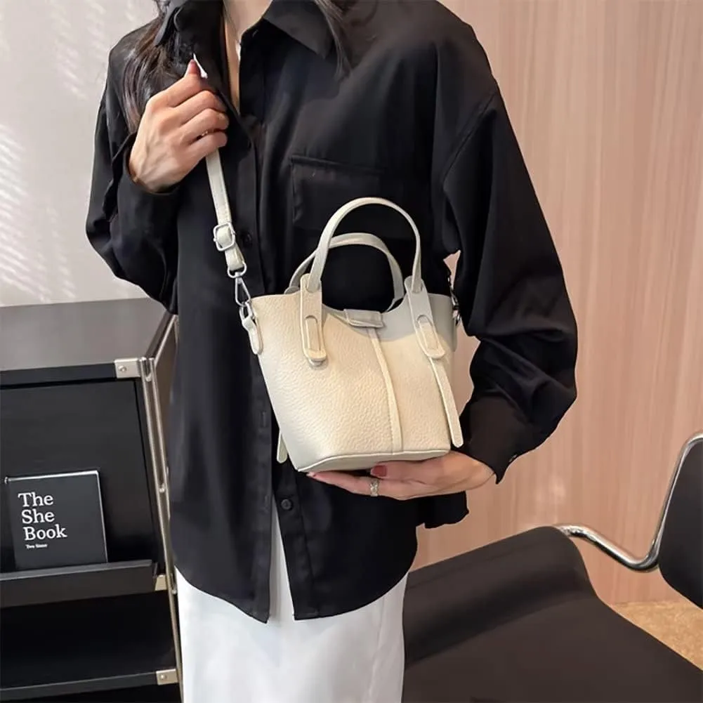 Small Tote Purse for Women Girls Designer Shoulder Bag Leather Crossbody Purse Top Handle Bag Bucket Bag for Daily Use