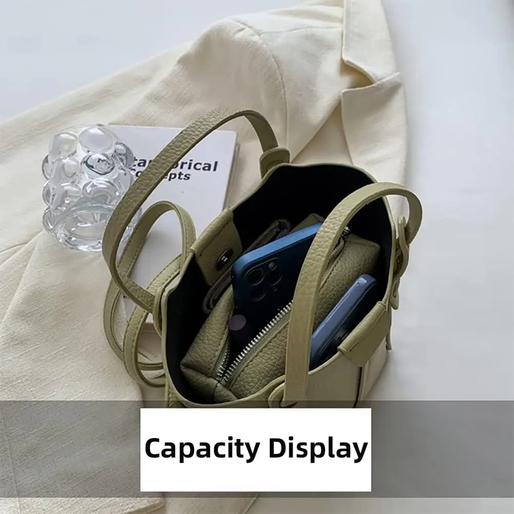 Small Tote Purse for Women Girls Designer Shoulder Bag Leather Crossbody Purse Top Handle Bag Bucket Bag for Daily Use