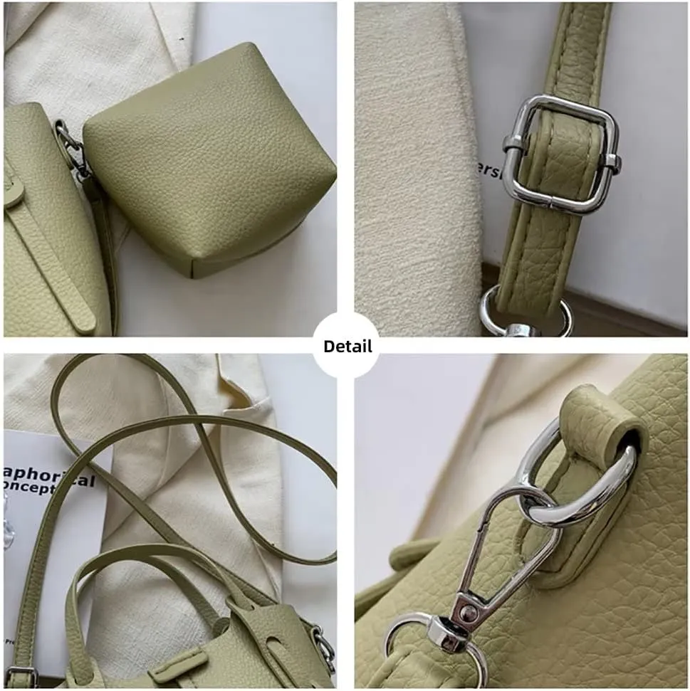 Small Tote Purse for Women Girls Designer Shoulder Bag Leather Crossbody Purse Top Handle Bag Bucket Bag for Daily Use