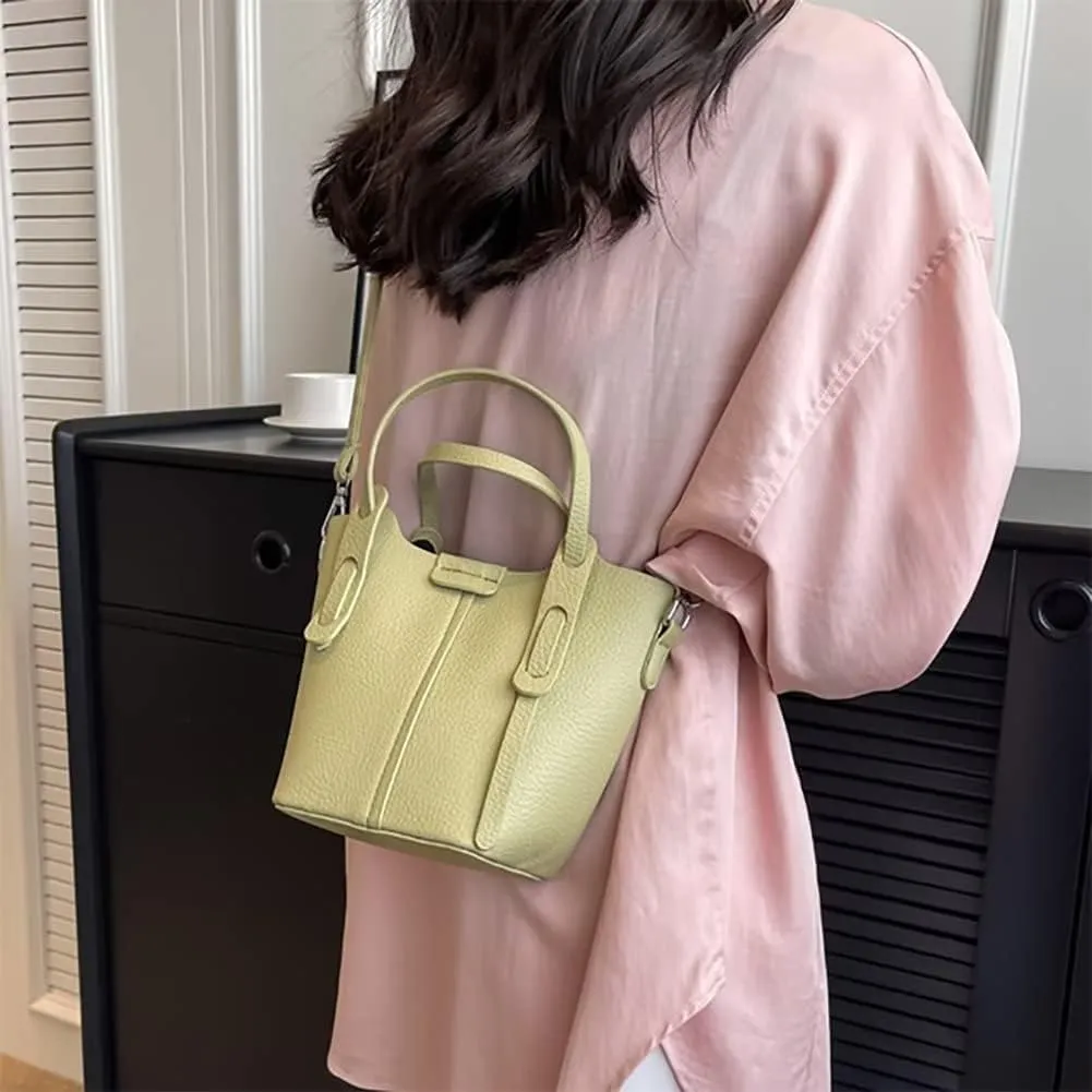 Small Tote Purse for Women Girls Designer Shoulder Bag Leather Crossbody Purse Top Handle Bag Bucket Bag for Daily Use