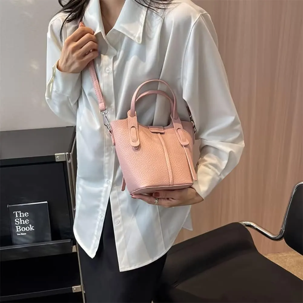 Small Tote Purse for Women Girls Designer Shoulder Bag Leather Crossbody Purse Top Handle Bag Bucket Bag for Daily Use