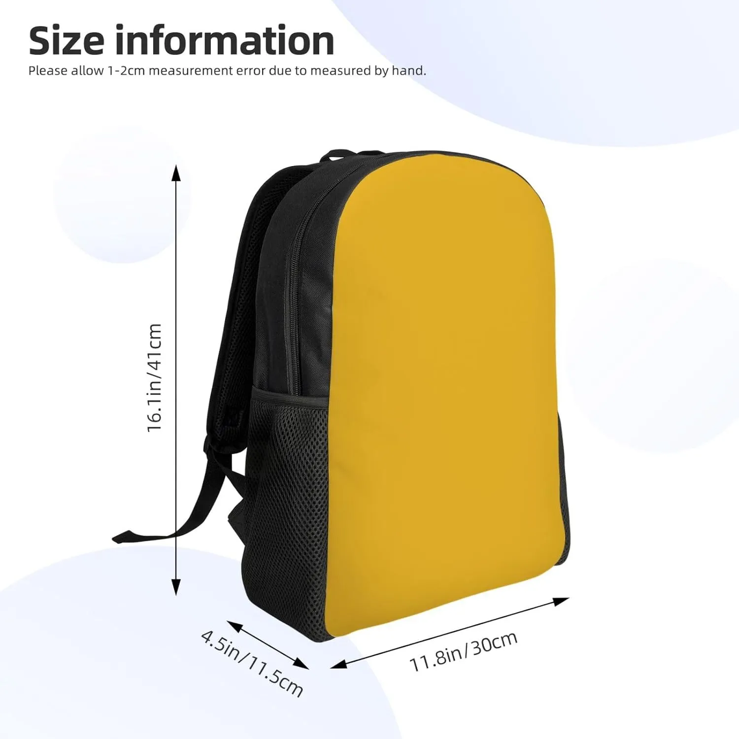 Solid color gold Printed Travel Laptop Backpack for Men Women, Funny Daily Use Computer Bag, Waterproof Casual Daypack
