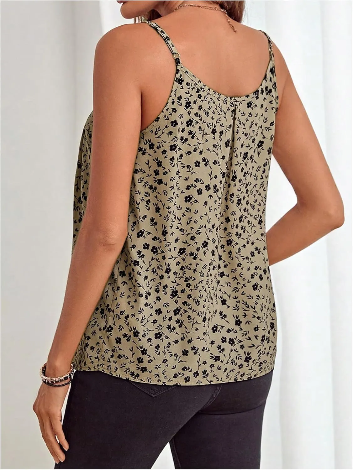 SOLY HUX Women's Ditsy Floral Print Cami Tops Spaghetti Strap Summer Boho Camisole