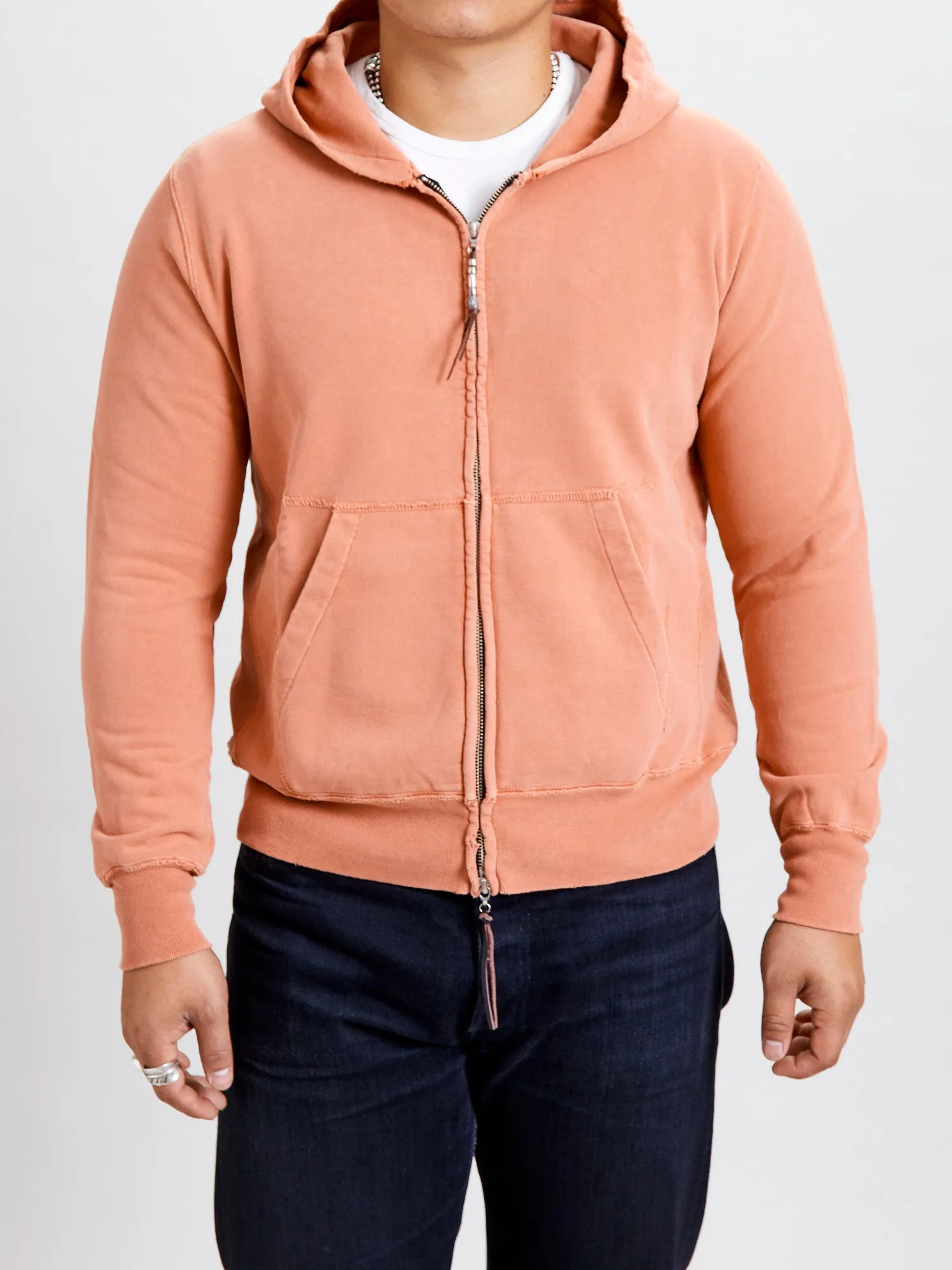 Special Finish Zip Hoodie in Orange