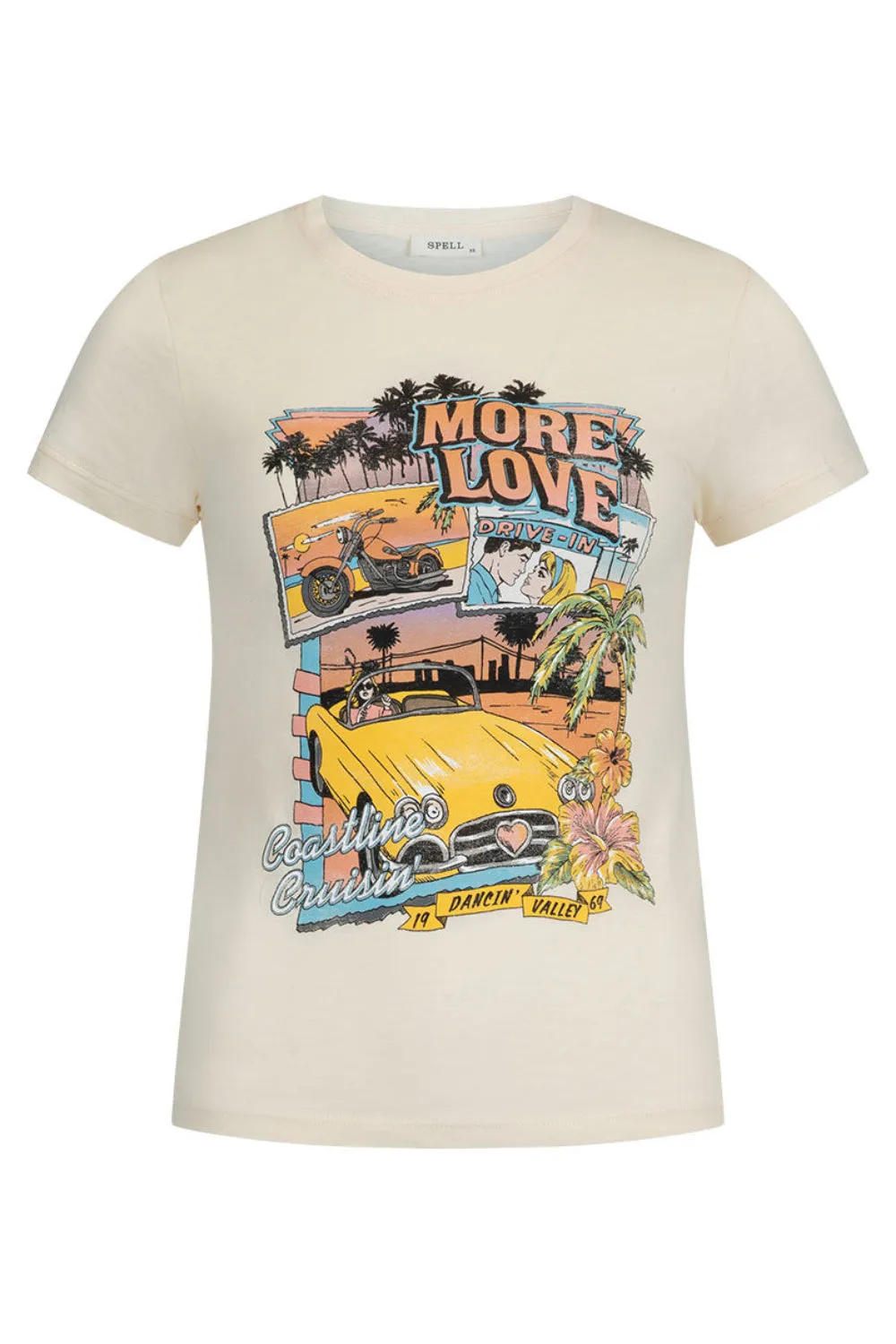 SPELL Coastline Cruisin' Shrunken Tee in Vintage Cream